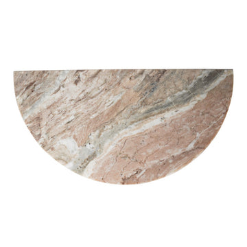 Patrice 24" Art Deco Minimalist Natural Marble Handmade Demilune Side Table - JONATHAN Y